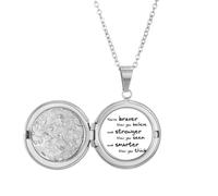 Braver Stronger Smarter Collier avec médaillon avec citation