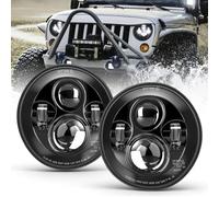 BraveWAY 2PCS Phare Led 7 Pouce Feu de Route/Feu de Croisement 6000K IP69K Certifié E-MARK Plug and Play Avec Câble H4-H13 Compatible avec Wrangler JK/TJ/CJ, Mi-ata et Plusieurs Autres Modèles
