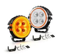 BraveWAY 3 Pouces 8CM Phare De Travail LED Rond avec DRL, 2PCS 20W 4000LM IP68 Phare led tracteur Spod Flood Combo Beam pour Trucks Pickup Voiture Tracteur Moto(8.07 cm de diamètre)