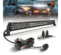 BraveWAY 33" 85cm Barre LED 4x4 75W 32000LM Double Rangée Spot Flood Faisceau Combiné Barre LED Voiture IP68 pour Offroad Véhicules Voiture Camions Véhicule Agricole SUV ATV 4x4 avec Câbles