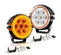 BraveWAY 4 Pouces Phare De Travail LED Rond avec DRL, 2PCS 35W 7000LM IP68 Phare led tracteur Spod Flood Combo Beam pour Trucks Pickup Voiture Tracteur Moto(10,5 cm de diamètre)