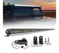 BraveWAY 52" Barre LED 4x4 48000LM Double Rangée, Lentille 6D Barre Rampe LED IP68 Faisceau Combiné, Adaptable aux Tracteurs Agricoles, Véhicules 4x4, Camions et Camping-Cars (130cm)