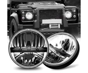 BraveWAY 7 Pouces Led Phare 60W 12000LM, 2PCS Phare Led Wrangler JK，Dot Approuvé Hi Lo Beam, Câble H4-H13 Compatible Avec Wrangler JK TJ LJ CJ Hummber H1 H2, Plug and Play