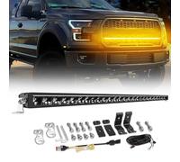 BraveWAY Barre Rampe Led Drl 52" 180W 36000LM Projecteur Longue Portée Homologation ECE Barre Led 4x4 Pour Les Véhicules De Tracteurs Agricoles, 4x4 Quads, Poids Lourd, Caravanes，Avec Kit De Câbles