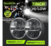 Braveway - paire de phares LED 7 pouces, faisceau haut/bas, pour Jeep Wrangler Toyota Landcruiser HZJ75 série 78 79 SUV 12V 24V 2PC High Low