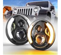 BraveWAY Phare LED 7'' 15000LM, 2PCS, 4 Modes, E-Mark, Compatible Wrangler JK TJ LJ CJ Hummer H1 H2