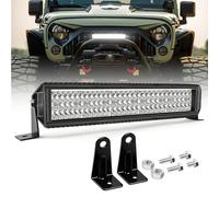 BraveWAY Rampe LED 4x4 20'' 60W 4 Rangées 6500K 8000LM Rampe LED Longue Portée pour CamionsTracteurs 4x4 SUV ATV UTV Caravanes