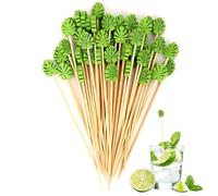 Bravien Cure Dent Apero, Fruits Arbres 100pcs 12cm Idéal pour Apéritif Original Pratique Et Élégant pour Vos Soirées Et Réunions Design Fun Et Coloré Parfait pour Présenter Vos Amuse Bouches