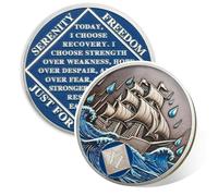 Braving The Storm Pièce de monnaie de 6 ans sobre, pièce nautique NA, puce Sober de six ans, jeton d'anniversaire de récupération, cadeau de sobriété anonyme narcotiques pour homme et femme