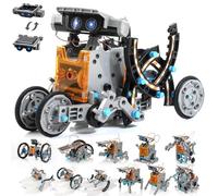 Bravmate Robot Solaire pour Enfant,14 en 1 Robot Solaire Kit Robot à Construire de 190 Pièces Energie Solaire et Batterie Double DIY Cadeau pour Les Garçons de 10+ Ans 214A