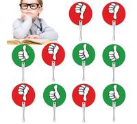 Bravo - 10pc Double Face Verts Red Vrai Faux Paddles | Oui Non Panneaux Signes Pouces Sur La Classe De Vote Idéale Pour Réponse Des Étudiants, Formation, Les Enquêtes Et Activités Groupe