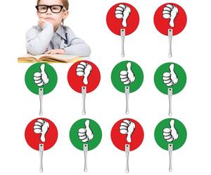 Bravo - 10pc Double Face Verts Red Vrai Faux Paddles | Oui Non Panneaux Signes Pouces Sur La e Vote Idéale Pour Réponse Des Étudiants, Formation, Les Enquêtes Et Activités Groupe