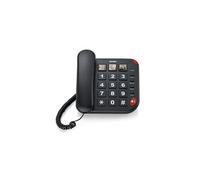Brondi Téléphone filaire Bravo 15 – mains libres, 10 mémoires, 3 clés LED dédiées – Noir