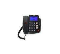 Brondi Téléphone filaire Bravo 90 LCD – haut-parleur, mains‑libres, grands boutons – noir
