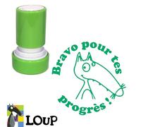 Bravo pour tes progrès !, Tampons Auto-Encreurs Pour Les Enseignants. 22mm, Reencrable, Encre Verte. Loup (Auzou)*