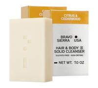 Bravo Sierra Body and Hair Mens Soap Bar, 2-Pack - All In-One Shampoo & Soap for Face, Hair & Body - Citrus & Cedarwood, 7 oz - Coconut, Shea Butter & Oat Flour for Soft Skin & Healthy Hair