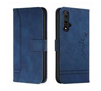 Bravoday Coque pour Honor 20 / Honor 20S / Nova 5T, Etui Cuir avec Magnetique, Flip Pochette Housse pour Honor 20 / Honor 20S / Nova 5T Protection, Bleu