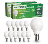 bravotecno Ampoule E14 LED, Classe Énergétique B, Ampoule E14 Blanc Froid 6500K, 2,5W 470LM G45, Équivalent à 40W, Angle de Faisceau 360°, Non-Dimmable, Chaleur Faible & Durable, Lot de 12