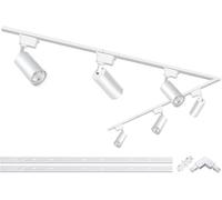 Bravsekai Ensemble d'éclairage sur rail blanc, 6 lumières de piste étendues 2x1m rails de type H 20W 3000K Blanc chaud Projecteur de plafond