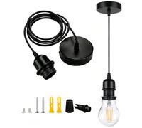 Bravsekai Kit de luminaire suspendu industriel noir, douille E27, suspension lumineuse réglable, câble de lampe de plafond rétro Edison vintage pour îlot de cuisine, couloir, salle à manger
