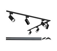Bravsekai Kit de têtes d'éclairage pour rail, 6-lumières pour rail étendu 2x1m Type H 20W 4000K Blanc Naturel Projecteur de Plafond