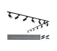 Bravsekai Kit de têtes et rails d'éclairage de piste Brightened, 20W 3000K Warm White Plug in LED Track Lights Compatible with H-Type Track Light System with 4x1m Track Rails