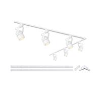 Bravsekai Plafonnier Rail Spot Led Moderne,Spots De Plafond Gu10 6 TêTes,Spots et Rails de Spots Pivotants,Kit D'éClairage Spot Sur Rail Plafond 2M 3000K,Rails de Spots-Cuisine Salon Salle a Manger