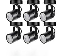 Bravsekai Spot plafond GU10 dimmable, 3CCT Spot plafond ajustable 3000K/4000K/6000K, 6 paquets d'ampoules GU10 (remplaçables), adapté aux magasins, supermarchés, cuisines, salles de séjour, noir