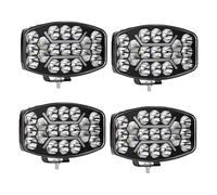 Bravway 4PCS 75W Phare De Travail Led Rond Avec Feux De Jour Ambres Blancs, 6500K 3500K IP68 Phare Longue Portée Led Camion 12v 24v Pour Voiture, Camion, Tracteur