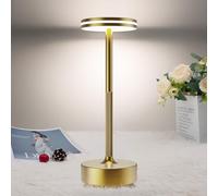 Bravzurg Lampe de table LED sans fil rechargeable usb, 5000mAh lampe de bureau puissante pile, Lumiere batterie tactile, 3 modes de couleur, pour chevet, restaurant, camping, exterieur/interieur, IP54