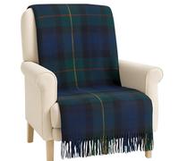 BRAW CLANS TARTANS Couverture en Laine Douce à Carreaux Tartan - 185 x 77 cm - Motif Tartan écossais avec Franges - Couverture Chaude pour canapé, Voyage et Voiture pour la fête des mères ou Noël