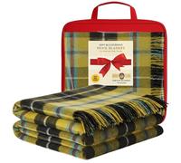 BRAW CLANS TARTANS Couvertures en Laine écossaise Douces et Confortables pour Lits et canapés - Grand Plaid d'hiver Chaud (187 x 157 cm) - Tapis écossais Douillet - Bords frangés, Doux (100% Wool)