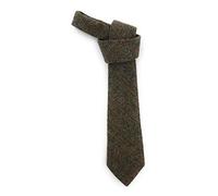 BRAW CLANS TARTANS Harris Tweed Cravate tartan authentique en laine tissée fabriquée en Écosse pour homme, Chevrons à rayures oranges et bleues, 25*9*2.5