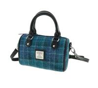 BRAW CLANS TARTANS Harris Tweed Mini sac de bowling en tartan à carreaux marins - 100 % laine, sangle réglable, fermeture éclair et poche intérieure - Tradition écossaise - Idéal pour homme et femme