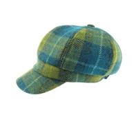BRAW CLANS TARTANS Harris Tweed Tartan Casquette pour femme 100 % laine - Fait à la main en Écosse - Cadeau écossais pour la Saint-Valentin, la fête des mères, un mariage, Tartan bleu mer/vert, Taille
