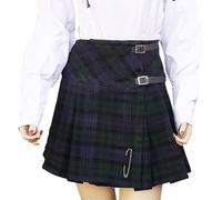 BRAW CLANS TARTANS Jupe Mini Kilt pour Femme - Robe Traditionnelle en Tartan Écossais - Bretelles Réglables - Tailles UK 6 à 26 - Black Watch, Royal Stewart & Plus, montre noire, 44-46