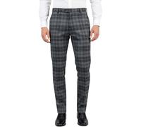 BRAW CLANS TARTANS Pantalon Homme Coupe ajustée - Tartan écossais à Carreaux Verts Granit Gris - Ceinture Extensible - Pantalon Chino Confortable - Tour de Taille 32 - Longueur intérieure 33 Pouces