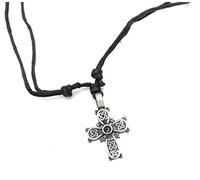 BRAW CLANS TARTANS Pendentif tour de cou en étain fabriqué à la main style vintage avec cordon en cuir pour homme et femme avec une signification spéciale, Étain