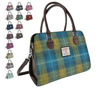BRAW CLANS TARTANS Sac fourre-tout de taille moyenne - Extérieur en laine tweed Harris fabriqué en Écosse - Sac à main pour ordinateur portable jusqu'à 13 pouces - Cadeau de fête des mères écossais