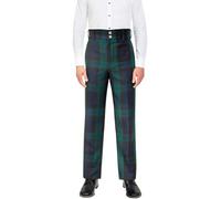 BRAW CLANS TARTANS Tartan Trews Royal Stewart & Black Watch - Tour de taille 76,2 - 127 cm - Longueurs courtes, régulières et longues - Pantalon écossais Highland en polyviscose, montre noire, 50W