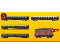 BRAWA H0 45921 - Personenwagenset Yl , DB, Ep. III, Vert Bouteille, LED, AC Neuf