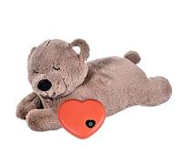 Brawdress Jouet pour chiot avec battement de cœur, jouet d'entraînement comportemental apaisant pour chien, animal endormi, en peluche pour se séparer, soulager l'anxiété