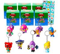 Brawl Stars Blind Bags Party Favors Set - Bundle with 6 Surprise Keychain Mystery Figures, Stickers | Bag Clips for Kids