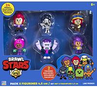 Brawl Stars - Pack 8 Figurines 4.5 Cm - Brawlers Team C - Personnages de Jeux Vidéos - Dès 8 ans - Lansay