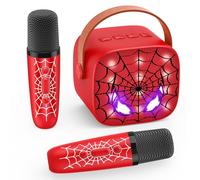 Braxel Cadeau Garcon 3-12 Ans, Micro Karaoke Enfant avec 2 Micro sans Fil Bluetooth Spider Jouet Garcon 3-12 Ans Micro Enceinte Karaoké Cadeau Pâques Enfant 3-12 Ans Microphone Enfant pour Chanter