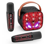 Braxel Micro Enfant Karaoke avec 2 Micro Bluetooth sans Fil Cadeau Enfant 3-12 Ans Garcon Microphone Enfant Spider Jouet Enfant 3-12 Ans Garçon Cadeau de Paques Enfant Enceinte Karaoké avec Micro