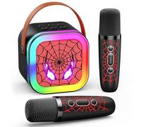 Braxel Micro Karaoke Enfant avec 2 Micro sans Fil Bluetooth, Cadeau Fille 3 4 5 6-12 Ans Microphone Karaoké Mini Micro Spider Jouet Garcon 3-12 Ans Microphone Enfant pour Chanter