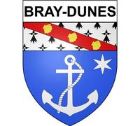 Bray-Dunes 59 ville Stickers blason autocollant adhésif - Taille : 4 cm