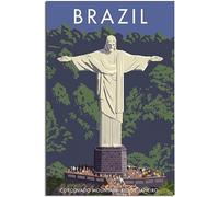 Brazil Christ The Redeemer Memorial Vintage Rétro Mur Art Toile Affiche Art Imprimer Chambre Décoration Accueil Décoration Sans cadre 40x60cm