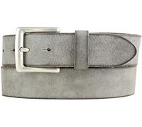 Brazil Lederwaren Ceinture en cuir de vachette souple pleine fleur look usé 4 cm | Ceinture en jean pour femme homme 40mm | Ceinture en cuir look vintage | Gris foncé 125cm